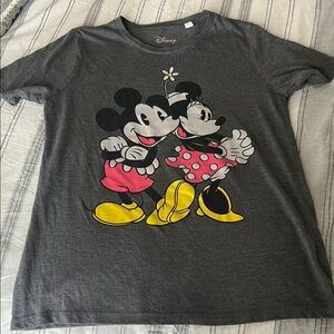 Mighty Fine Gray Mickey and Minnie T-Shirt women’s small